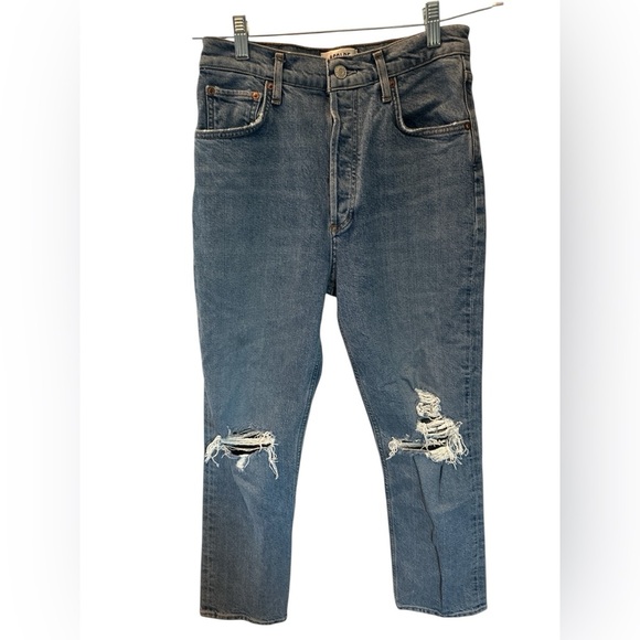 Agolde Denim - AGOLDE Riley Crop Ankle High Rise Straight Denim Jean Sz 28 Inseam 24.5